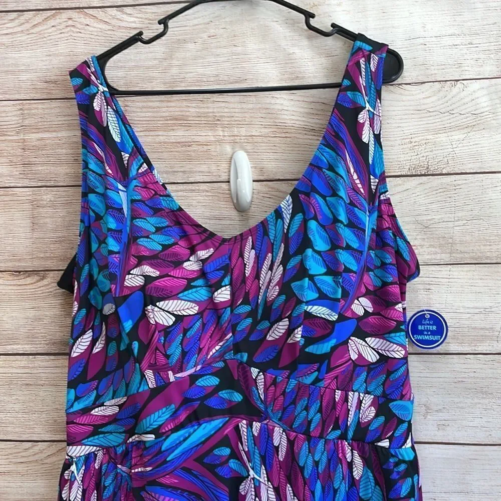 NEW WITH TAGS SWIMSUITS FOR ALL ONE‎ PIECE SWIMSUIT IN BLUE